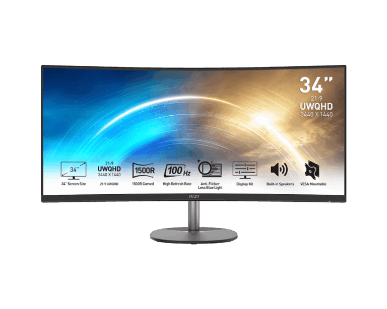 MSI Pro MP341CQ Black Computer Monitor