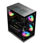 Ant Value CV200 Mid-Tower (M-ATX/M-ITX) Gaming Cabinet Black 3x120mm Fans - Image 3