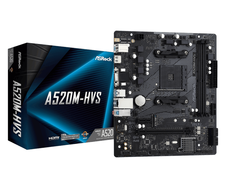 ASRock A520M-HVS Micro-ATX Motherboard